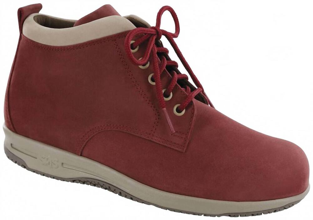 NEW SAS women's gretchen chukka boot in red/taupe